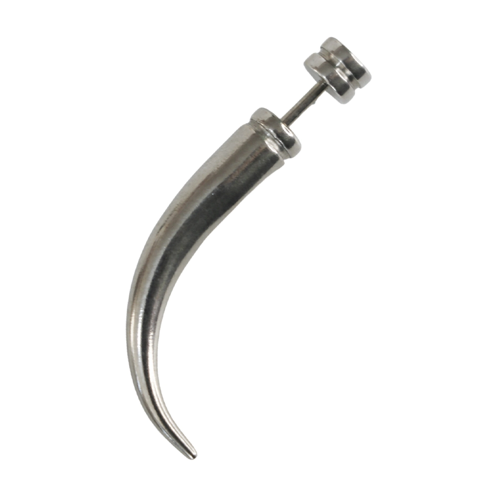 Kavisli Diş Kulak Piercing Tünel Görünümlü 316L Cerrahi Çelik Lobe