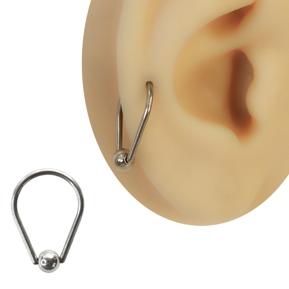 316L cerrahi çelik toplu oval kıkırdak ve helix uyumlu halka piercing
