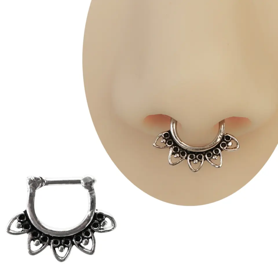316L cerrahi çelik etnik septum piercing