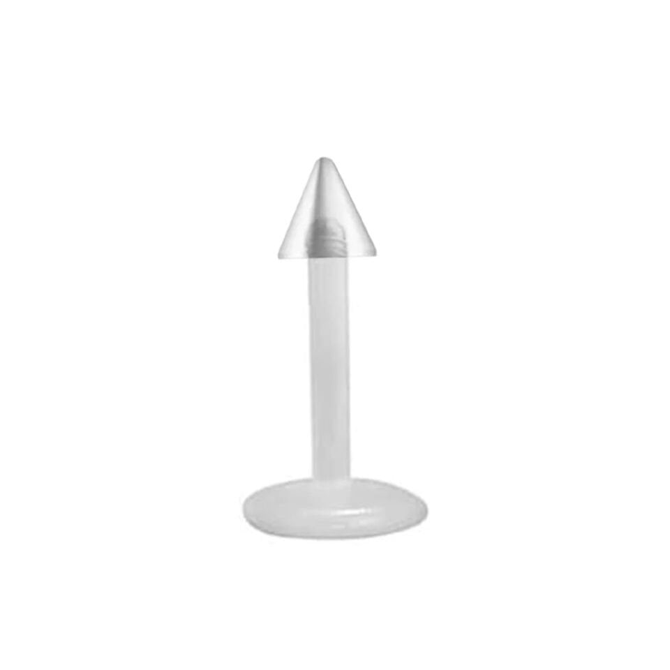 Spike Şeffaf Bioplastik Dudak Piercing
