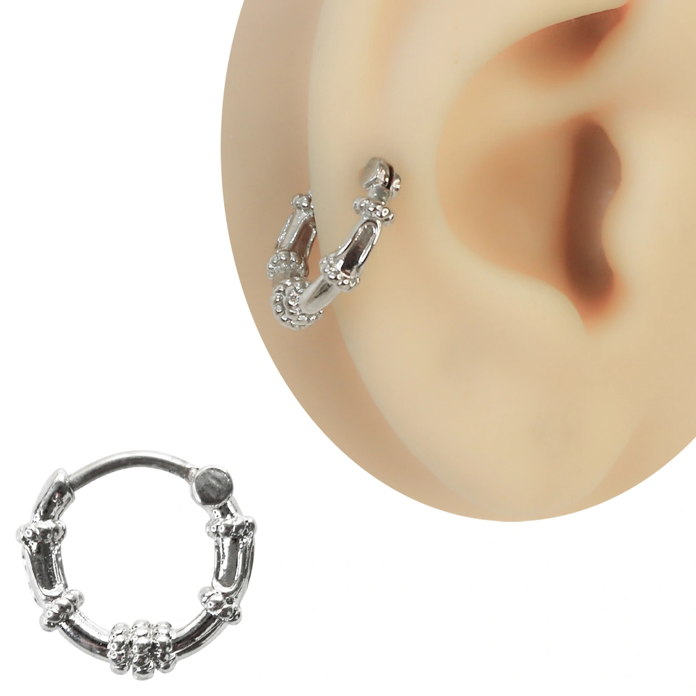316L cerrahi çelik barlı antik motifli halka piercing