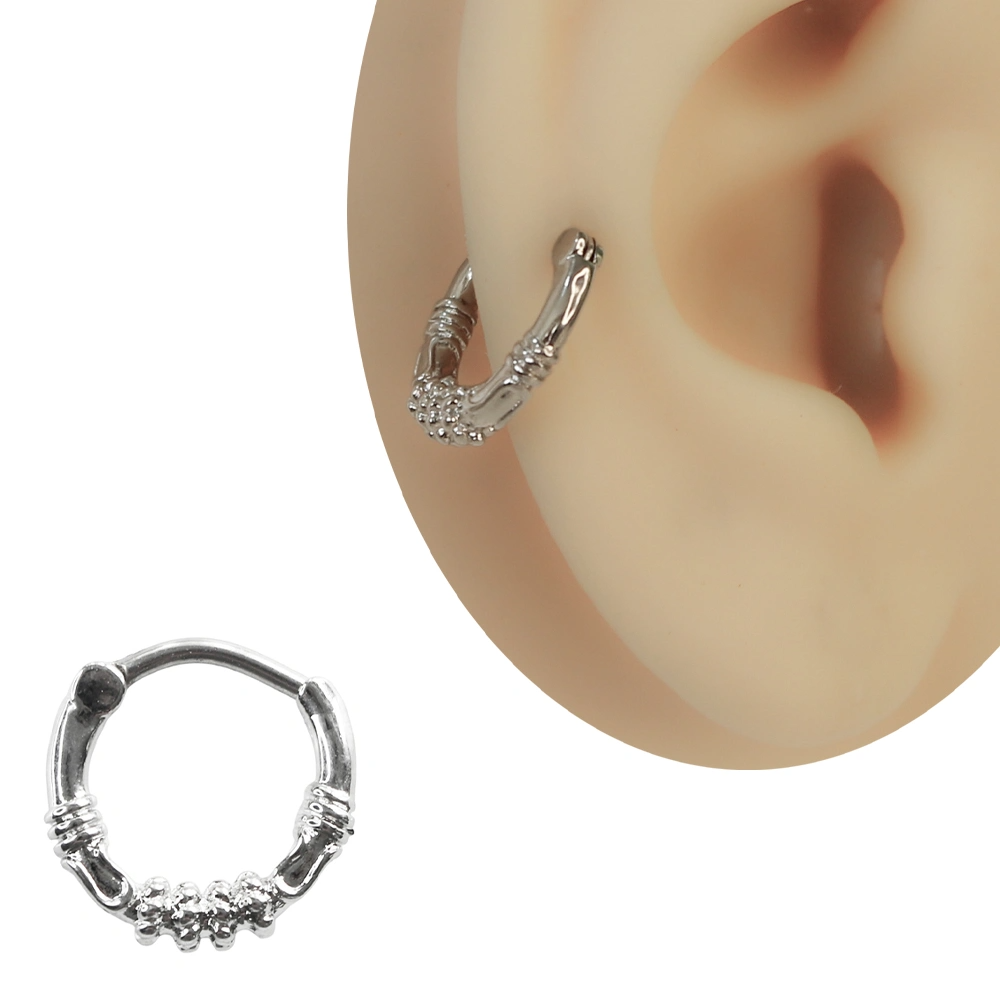 316L cerrahi çelik barlı boncuk motifli antik halka piercing