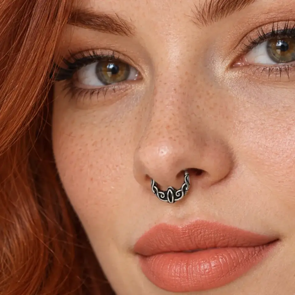 tribal-desenli-septum-piercing