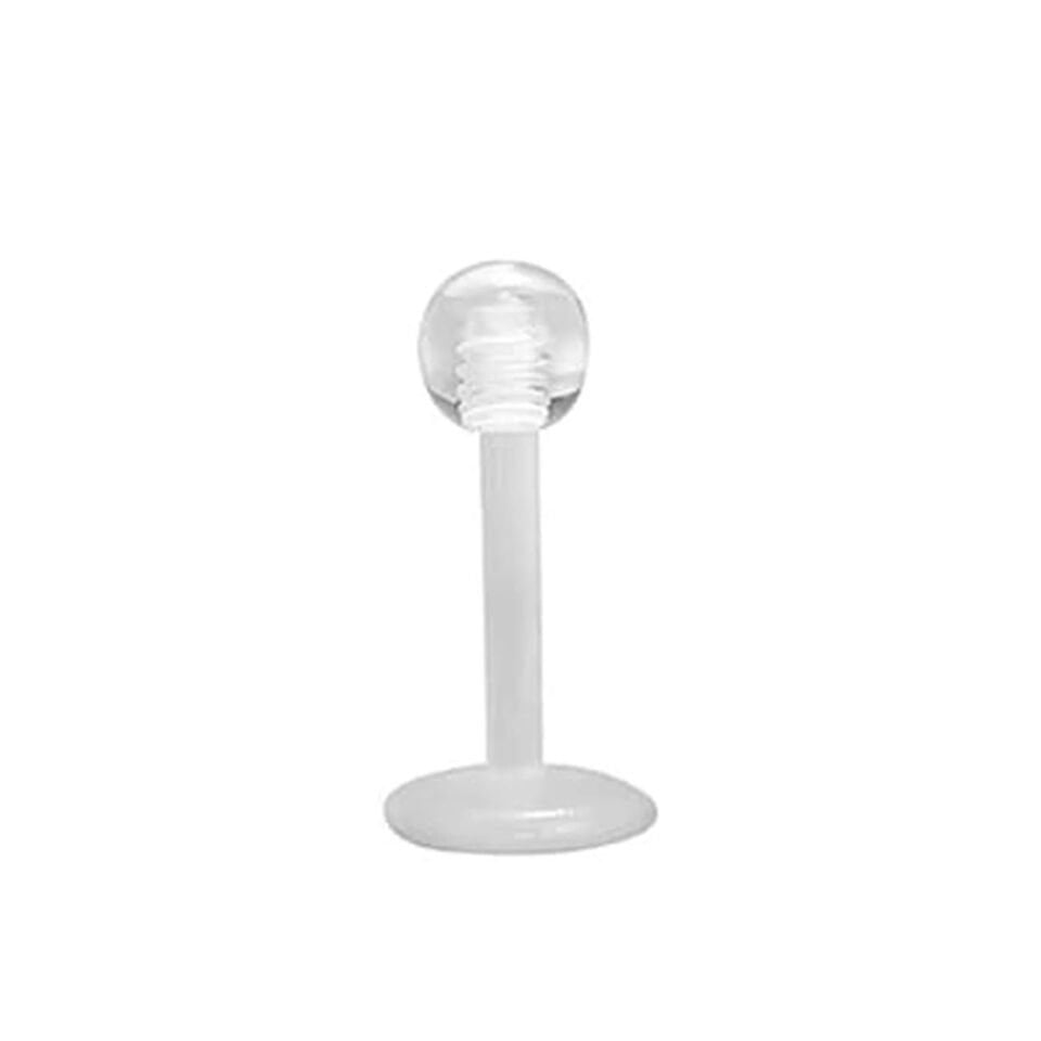 Toplu Şeffaf Bioplastik Dudak Piercing