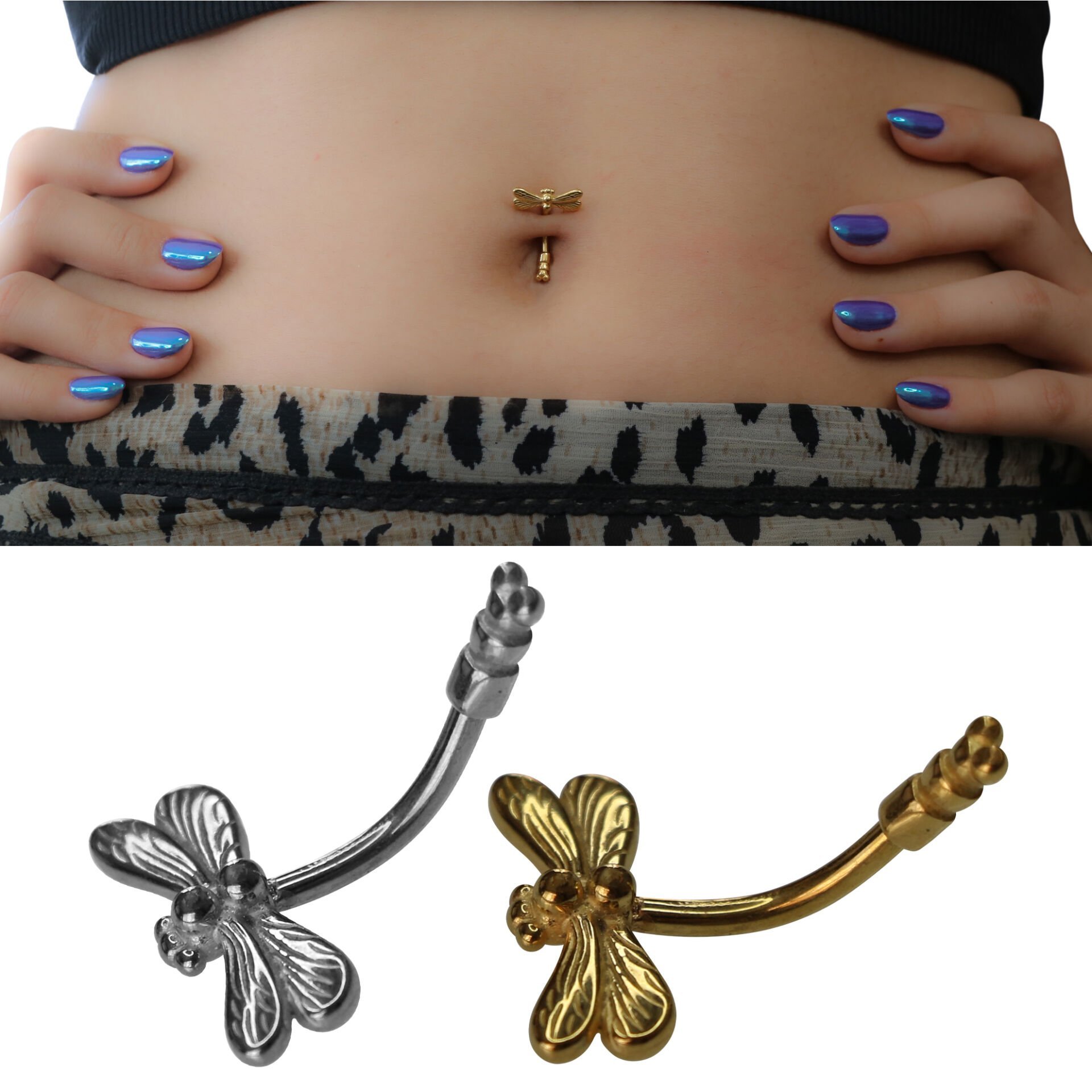 Yusufcuk Çelik Göbek Piercing | Çelik & Gold Seçenekli