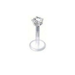 Yıldız Taş Kristal Bioplastik (PTFE) Labret Piercing, Tragus-Helix-Conch-Burun-Dudak-Kıkırdak