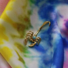 Akrep Turkuaz Taş Çelik Göbek Piercing | Çelik & Gold Seçenekli