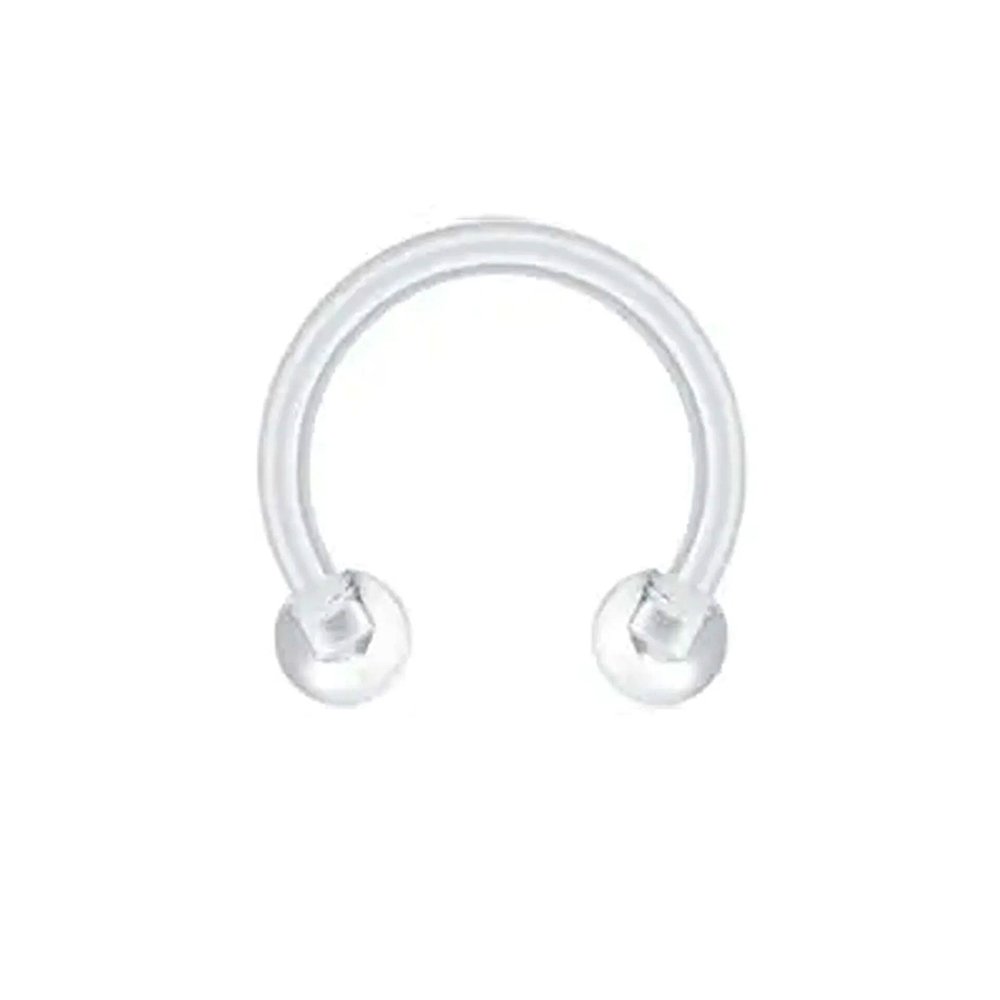 Toplu Şeffaf Bioplastik Yarım Halka Piercing