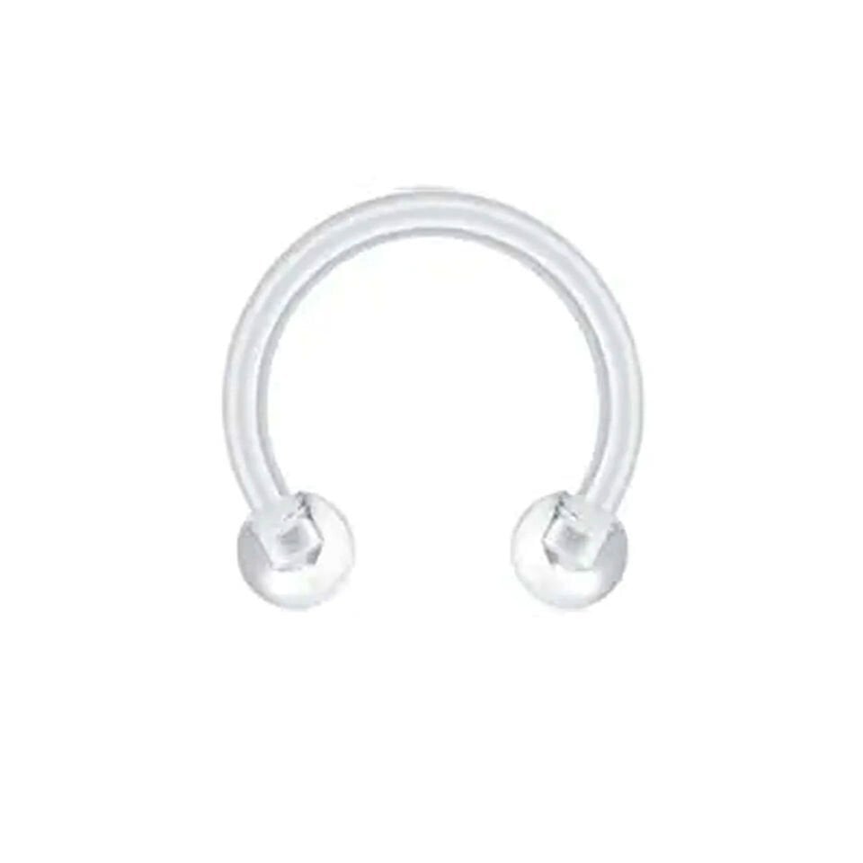 Toplu Şeffaf Bioplastik Yarım Halka Piercing