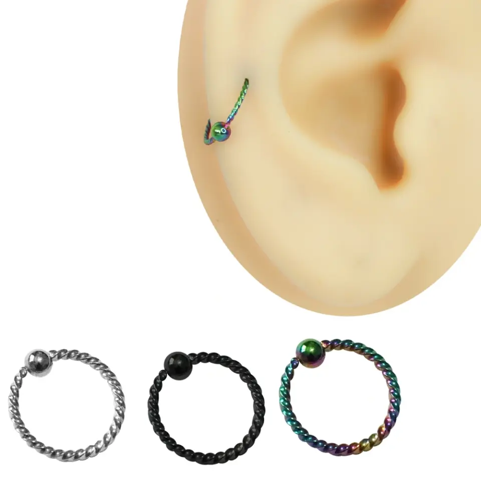 siyah-gokkkuşağı-ve-gumus-renk-secenekli-burgulu-yuzeye-sahip-cerrahi-celik-halka-piercingi-ve-kullanim-bolgeleri