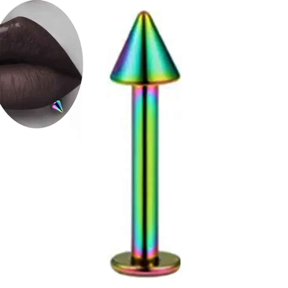 Rose kaplama 316L cerrahi çelik toplu dudak, tragus, kıkırdak piercing modeli