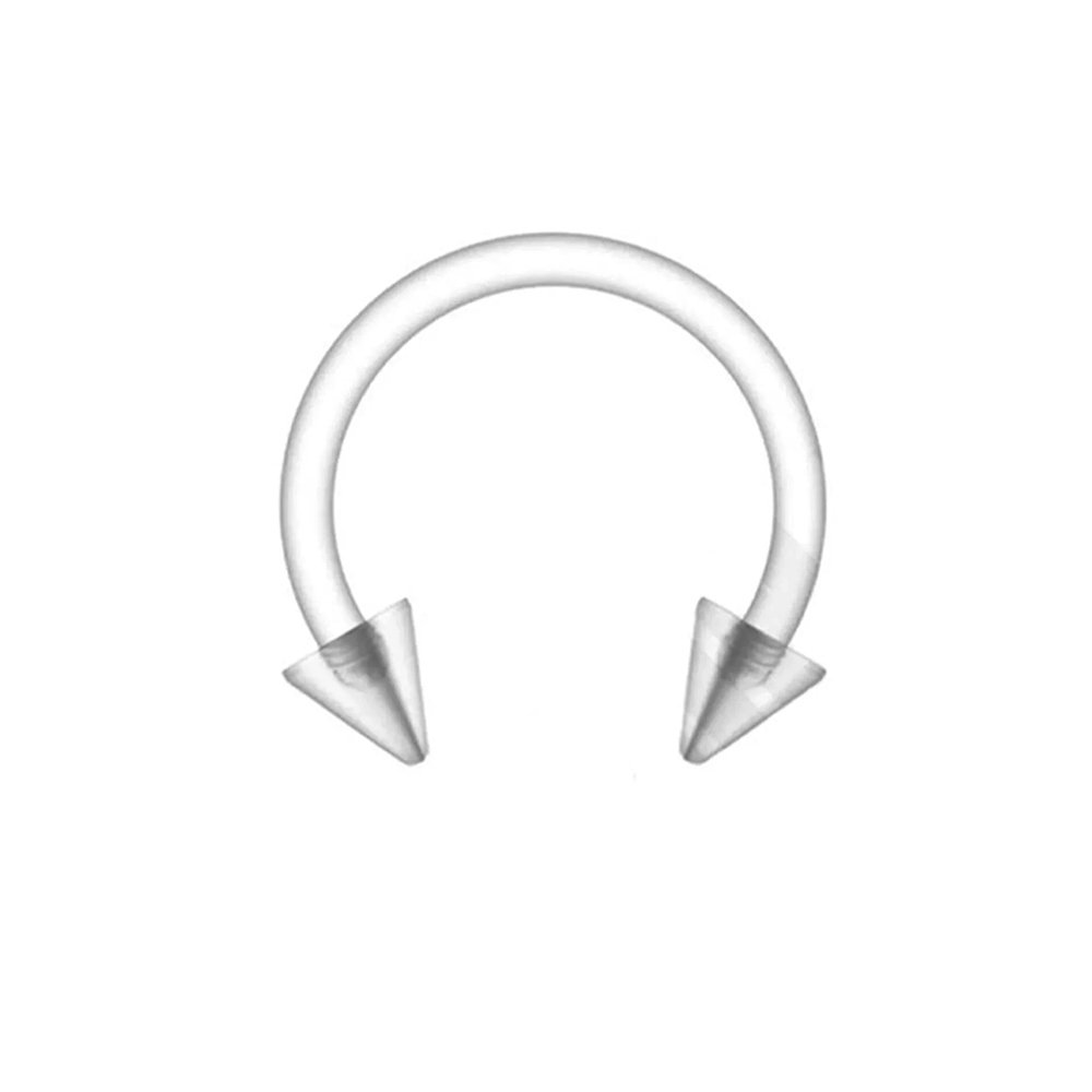 Şeffaf Bioplastik Yarım Halka Piercing
