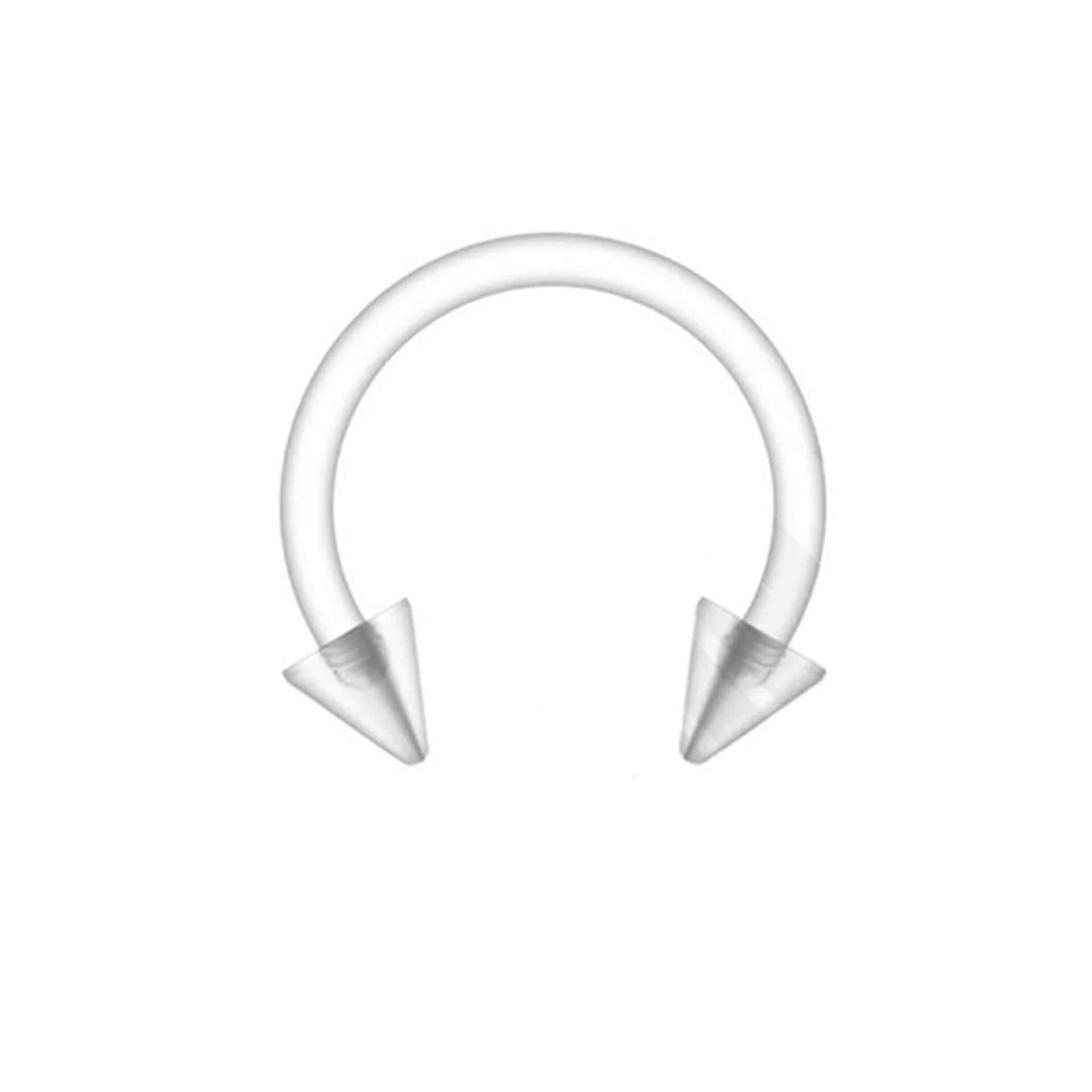 Spayk Bioplastik (PTFE) Yarım Halka Piercing, Helix-Conch-Burun-Dudak-Kıkırdak