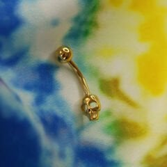 Kurukafa Çelik Göbek Piercing | Çelik & Gold Seçenekli