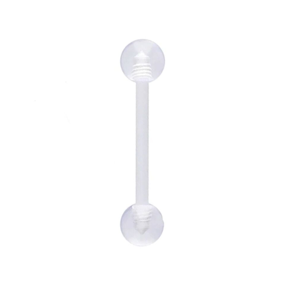 Toplu Bioplastik (PTFE) 1,6 Düz Bar Piercing, Dil-Transverse Lobe