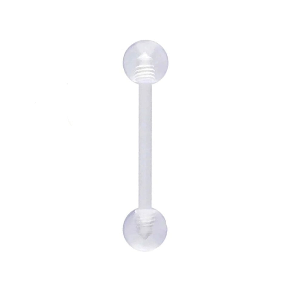 Toplu Şeffaf Bioplastik Dil Piercing