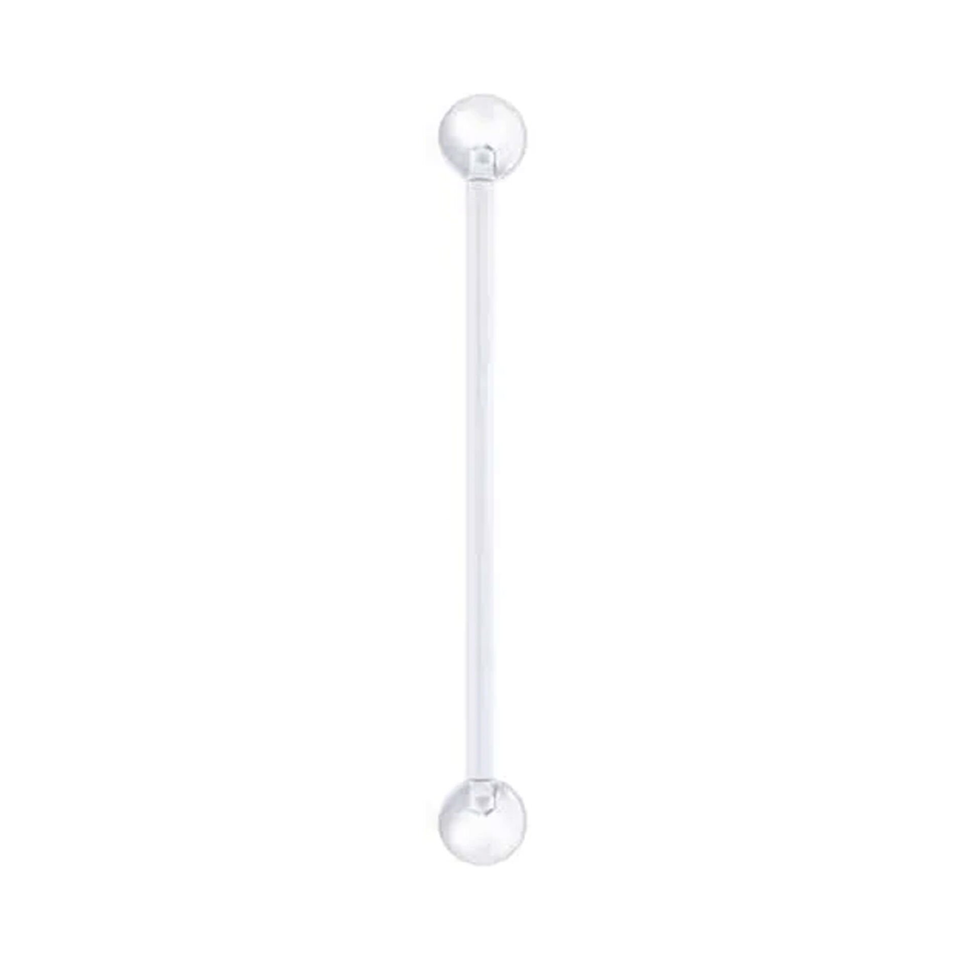 Toplu Şeffaf Bioplastik PTFE Köprü - Industrial Piercing Top 5mm x 35mm x 1.6mm Bioplastik Köprü Piercing