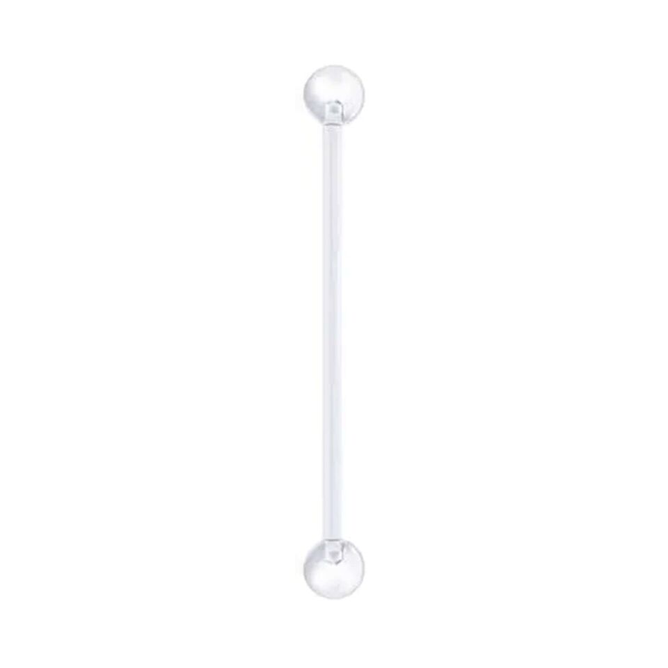 Toplu Şeffaf Bioplastik PTFE Köprü - Industrial Piercing Top 5mm x 35mm x 1.6mm Bioplastik Köprü Piercing