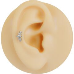 Beş Markiz Zirkon 6x1.2mm Çelik Labret Piercing, Tragus-Helix-Kıkırdak