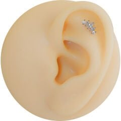 Beş Markiz Zirkon 6x1.2mm Çelik Labret Piercing, Tragus-Helix-Kıkırdak
