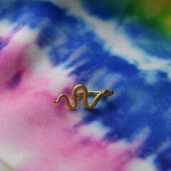 Yılan Çelik Göbek Piercing | Çelik & Gold Seçenekli Yılan Gold Çelik Göbek Piercing