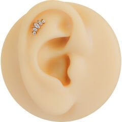 Beş Markiz Zirkon 6x1.2mm Gold Çelik Labret Piercing, Tragus-Helix-Kıkırdak