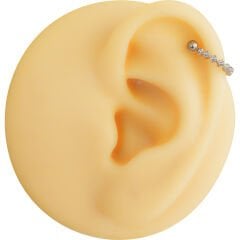 Zirkon Taşlı Yarım Halka 6x1,2mm Çelik Piercing, Lobe-Helix-Kıkırdak