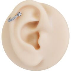 Zirkon Taşlı Yarım Halka 6x1,2mm Çelik Piercing, Lobe-Helix-Kıkırdak