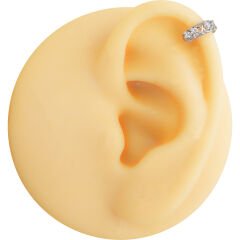 Zirkon Taşlı Yarım Halka 6x1,2mm Çelik Piercing, Lobe-Helix-Kıkırdak
