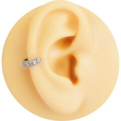 Zirkon Taşlı Yarım Halka 6x1,2mm Çelik Piercing, Lobe-Helix-Kıkırdak
