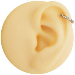 Zirkon Taşlı Yarım Halka 6x1,2mm Çelik Piercing, Lobe-Helix-Kıkırdak