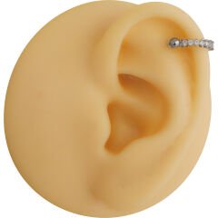 Zirkon Taşlı Yarım Halka 6x1,2mm Çelik Piercing, Lobe-Helix-Kıkırdak