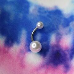 İnci Çelik Göbek Piercing | Çelik & Gold Seçenekli