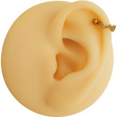 Zirkon Taşlı Yarım Halka 6x1,2mm Gold Çelik Piercing, Lobe-Helix-Kıkırdak