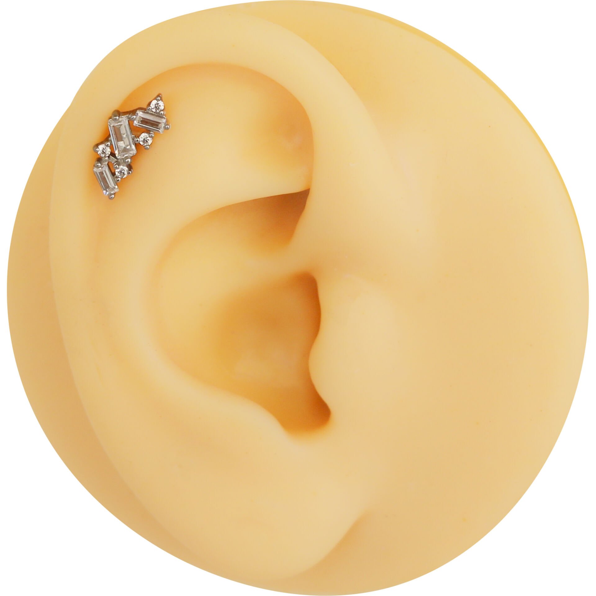 Kübik Zirkon 6x1.2mm Çelik Labret Piercing, Tragus-Helix-Kıkırdak