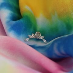 Markiz Tiara Zirkon 6x1.2mm Çelik Labret Piercing, Tragus-Helix-Kıkırdak