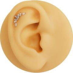 Markiz Tiara Zirkon 6x1.2mm Çelik Labret Piercing, Tragus-Helix-Kıkırdak