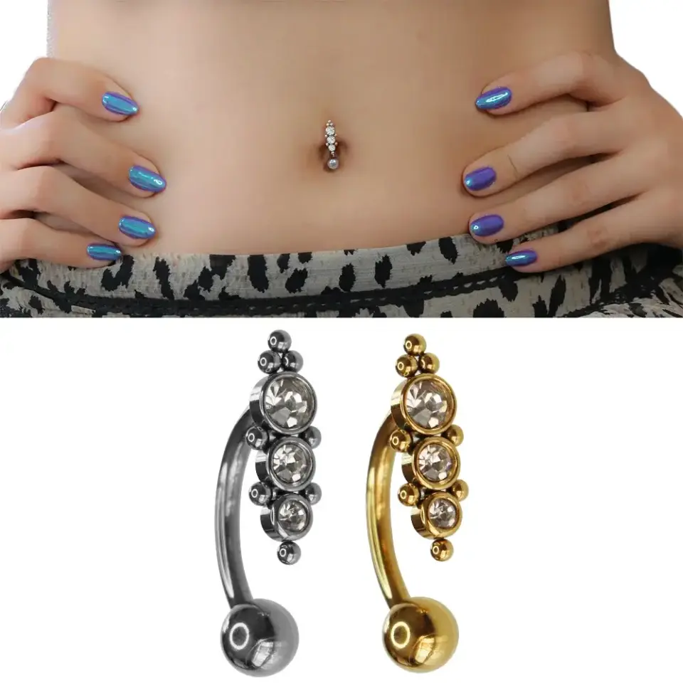 Luxe Point Model 316L Cerrahi Çelik Göbek Piercing Gümüş ve Altın Seçenekleri