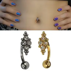 Elara Model 316L Cerrahi Çelik Göbek Piercing Altın ve Gümüş Seçenekleri