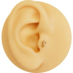 Lale Zirkon 7x1.2mm Gold Çelik Labret Piercing, Tragus-Helix-Kıkırdak