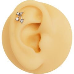 Kiraz Zirkon 6x1.2mm Çelik Labret Piercing, Tragus-Helix-Kıkırdak