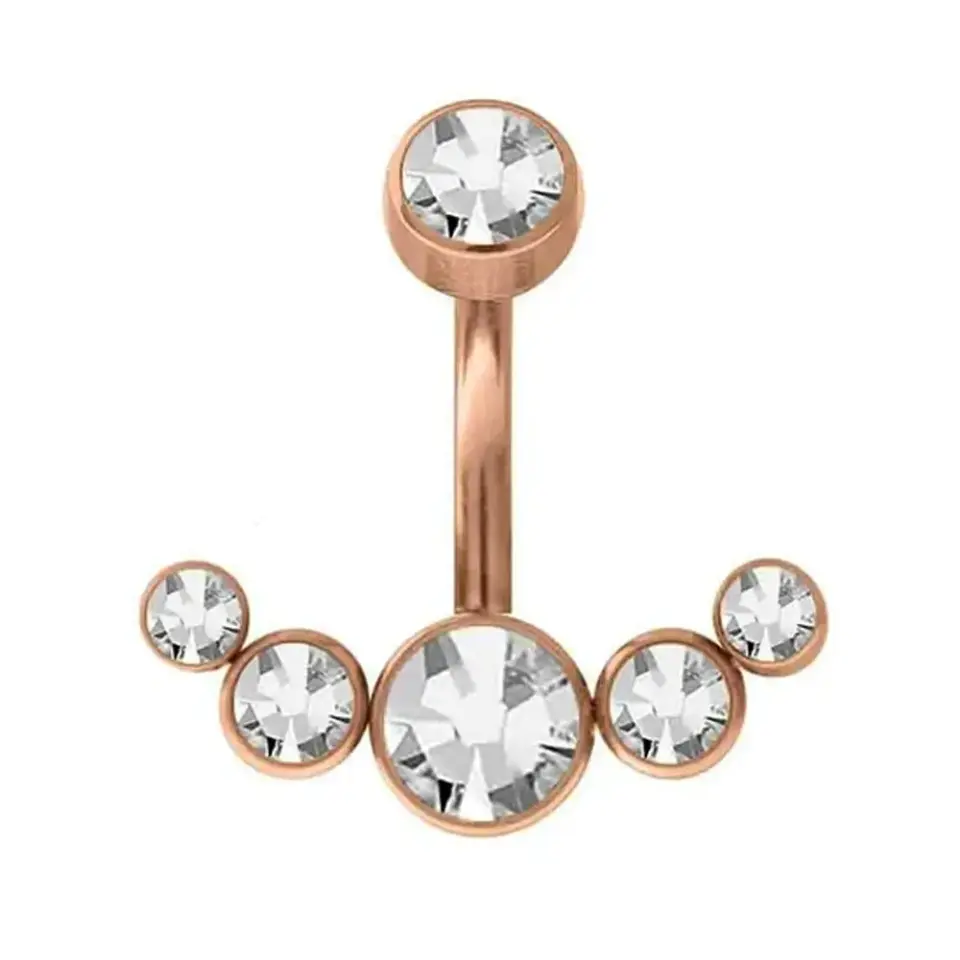 1,6 mm Kalınlığında Taç Model Cerrahi Çelik Rose Göbek Piercing Ölçüleri
