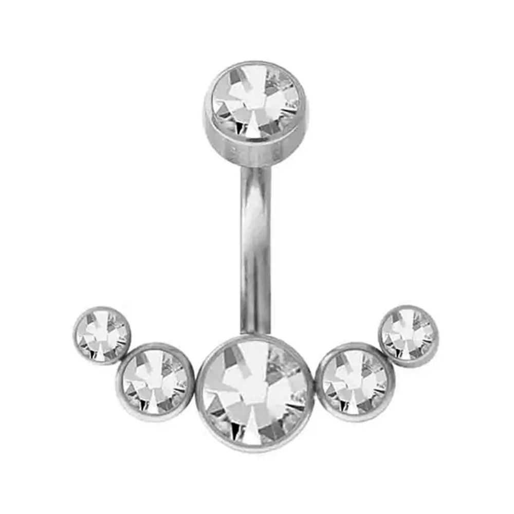 1,6 mm Kalınlığında Taç Model Cerrahi Çelik Gümüş Göbek Piercing Ölçüleri