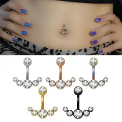 Taç Model 316L Cerrahi Çelik Göbek Piercing Renk Seçenekleri Genel Görünüm