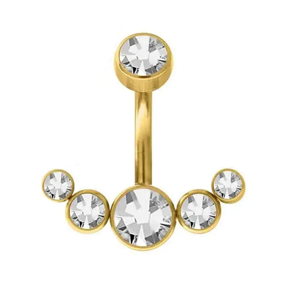 1,6 mm Kalınlığında Taç Model Cerrahi Çelik Altın Göbek Piercing Ölçüleri