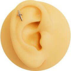 Kılıç Zirkon 6x1.2mm Çelik Labret Piercing, Tragus-Helix-Kıkırdak