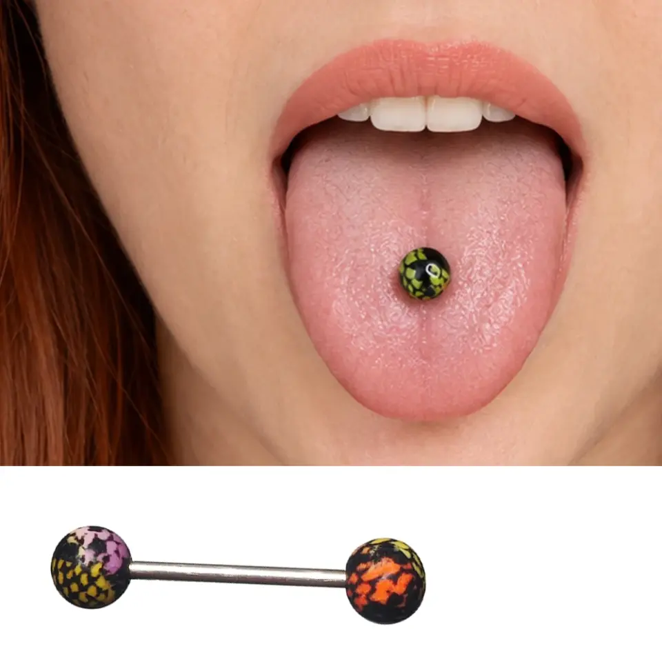 renkli-yilan-desen-dil-piercing
