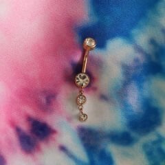 Su Yolu Çelik Göbek Piercing / Renk Seçenekli