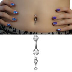 Su Yolu Çelik Göbek Piercing / Renk Seçenekli
