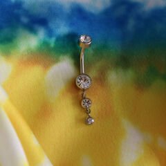 Su Yolu Çelik Göbek Piercing / Renk Seçenekli